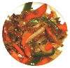 肉醤花(肉そぼろ)入りの野菜炒め
